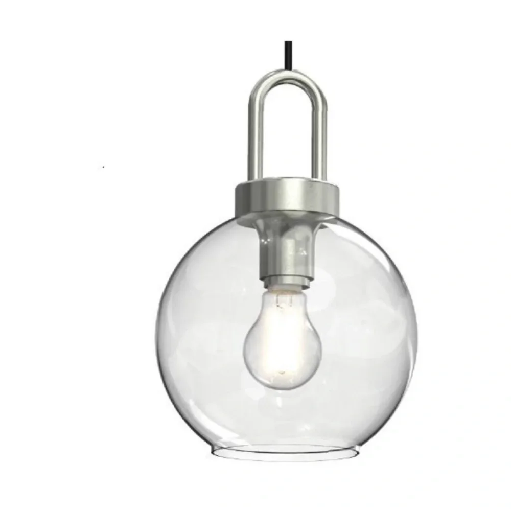 Better Homes & Gardens 59” Nickel Pendant‎ Glass Shade Ceiling LED Light new